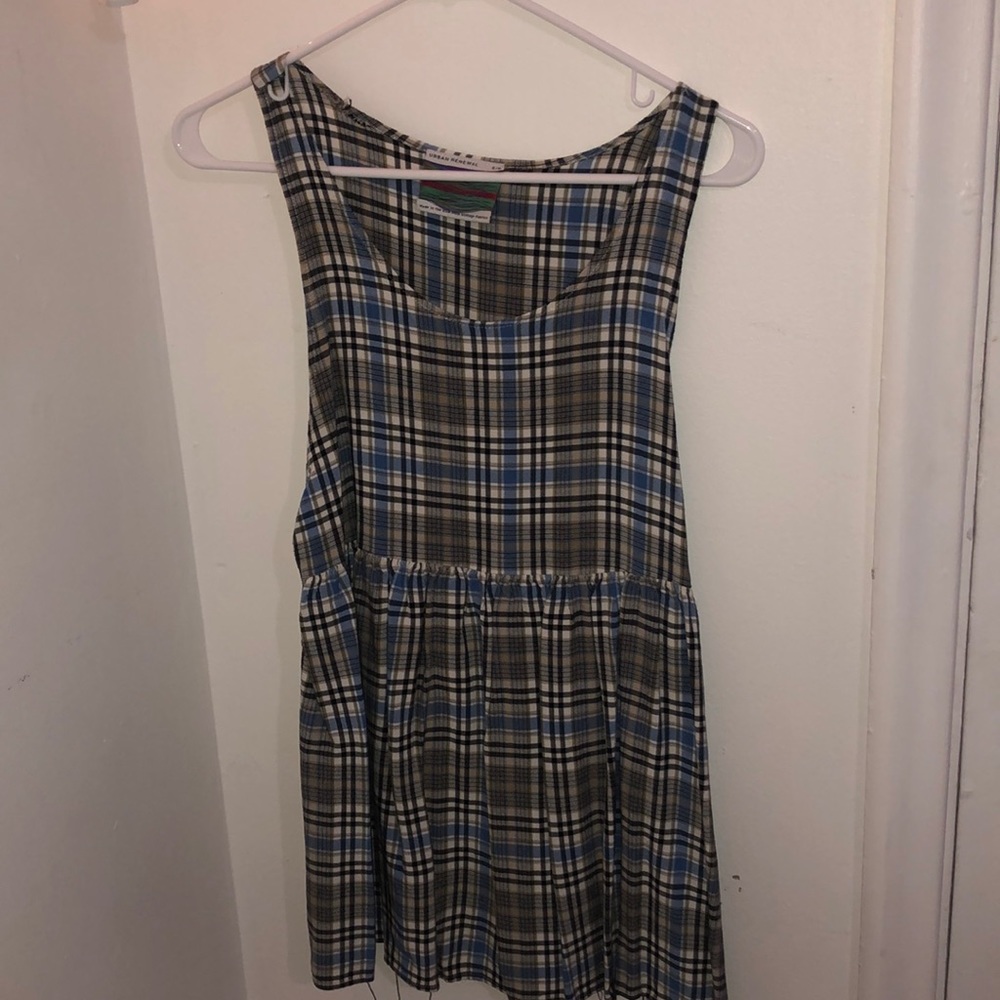 Plaid short vintage dress